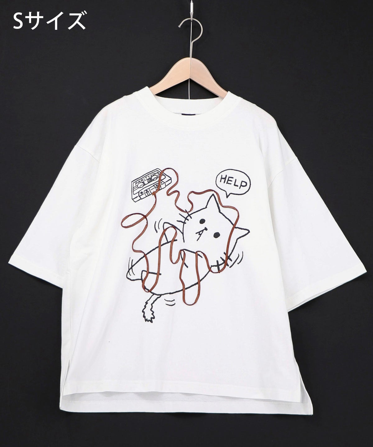 カセットテープにからまるネコTシャツ-12