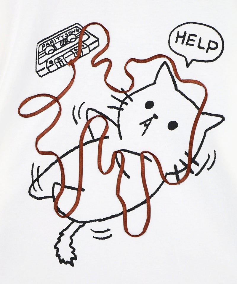 カセットテープにからまるネコTシャツ-13