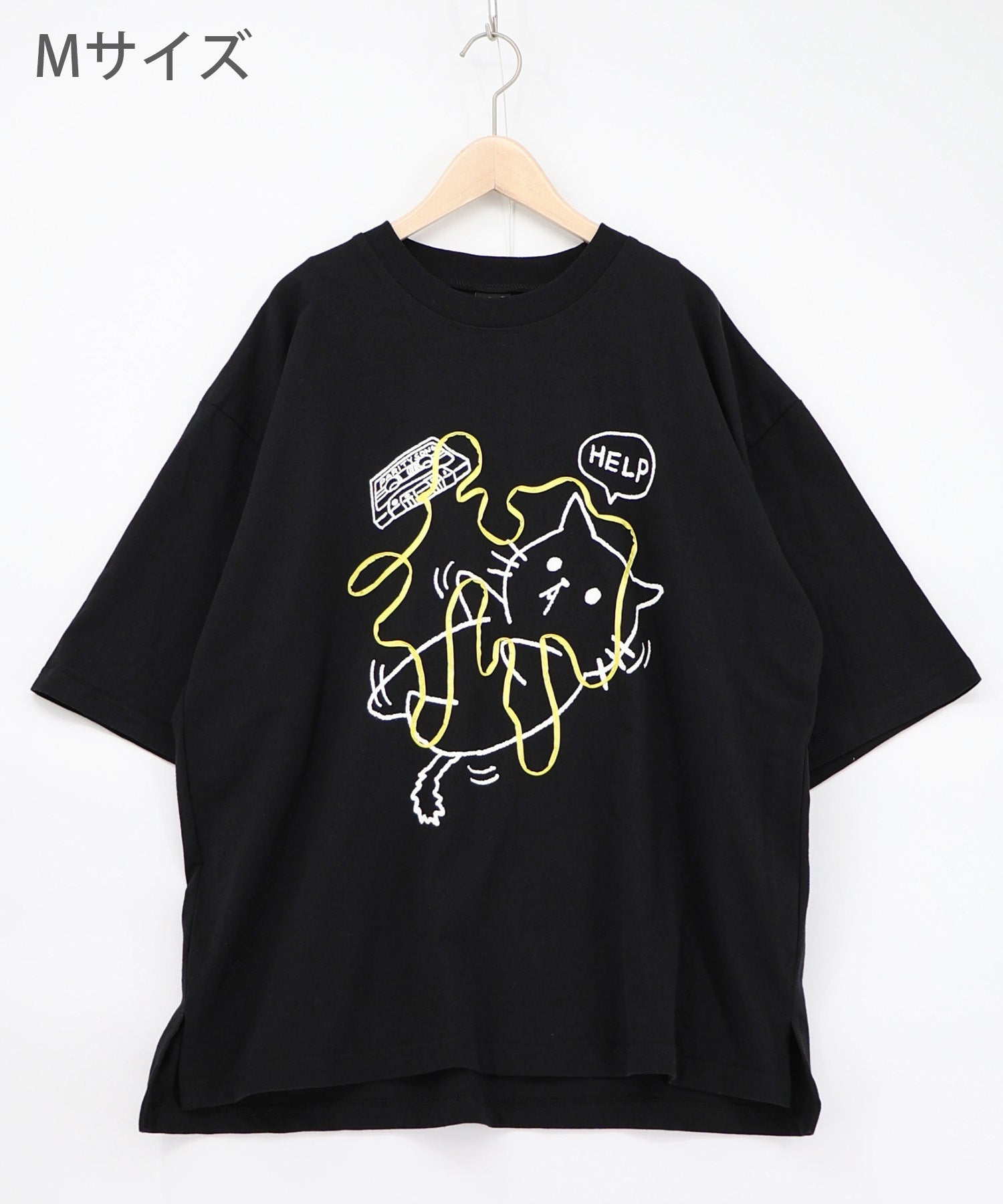 361121：カセットテープにからまるネコTシャツの通販-ScoLar