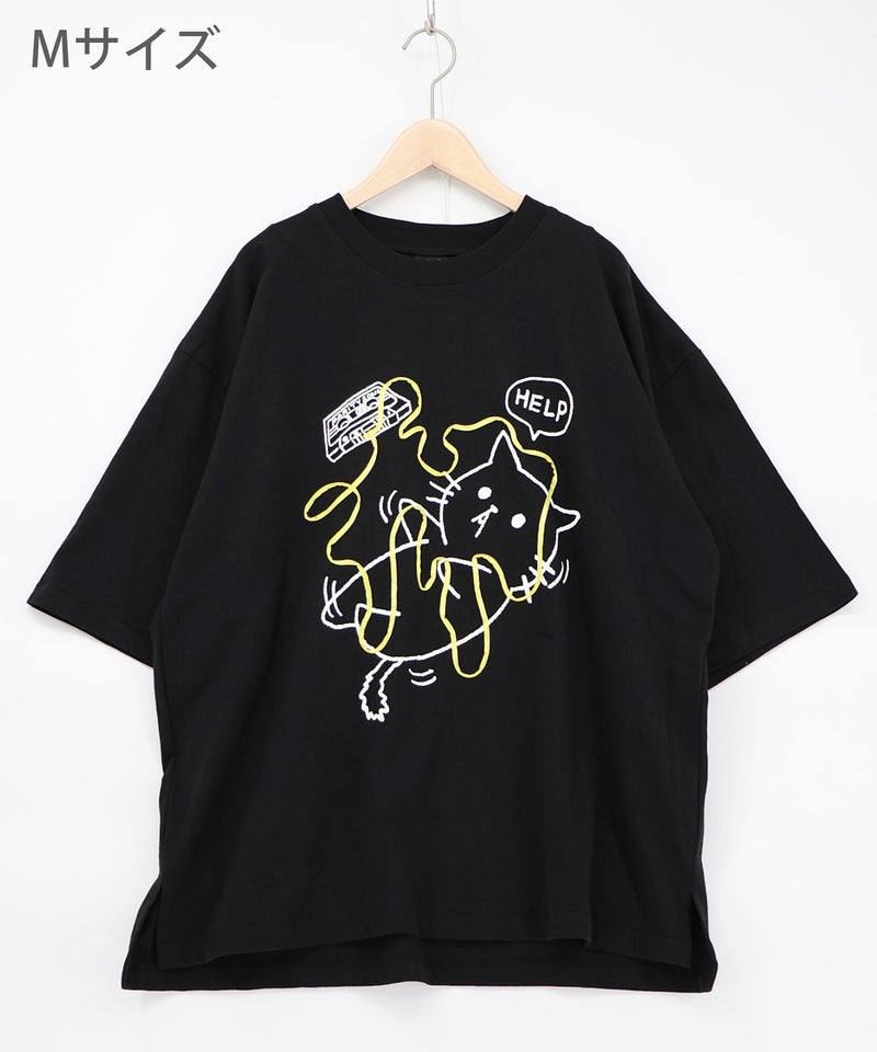 カセットテープにからまるネコTシャツ-14