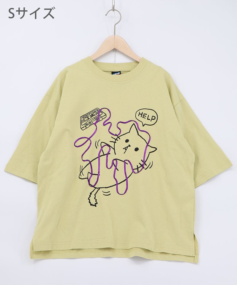 カセットテープにからまるネコTシャツ-16