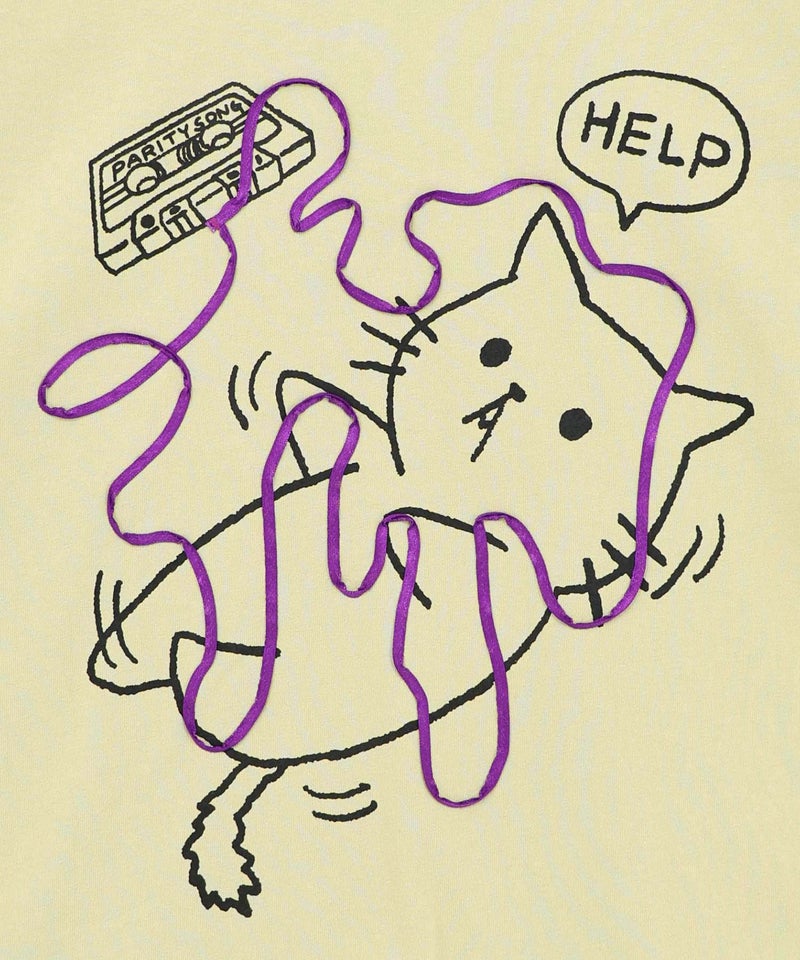 カセットテープにからまるネコTシャツ-17