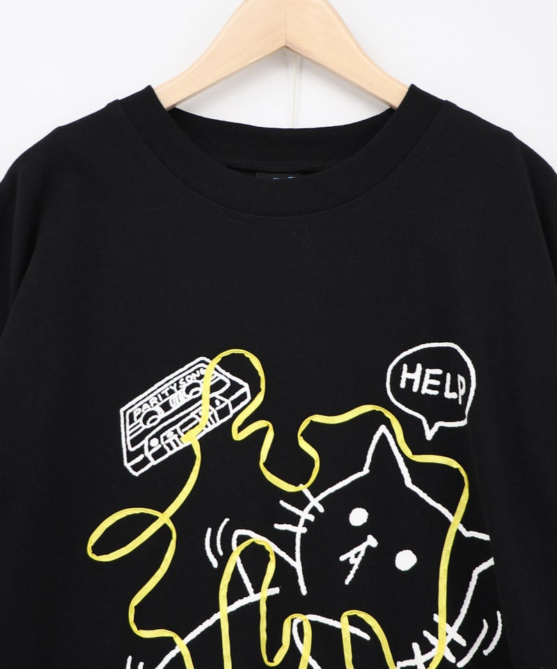 カセットテープにからまるネコTシャツ-18