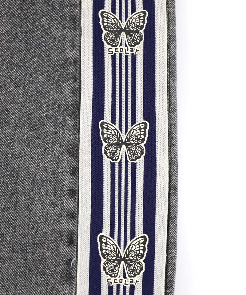 蝶ラインテープ付きデニムパンツ-16