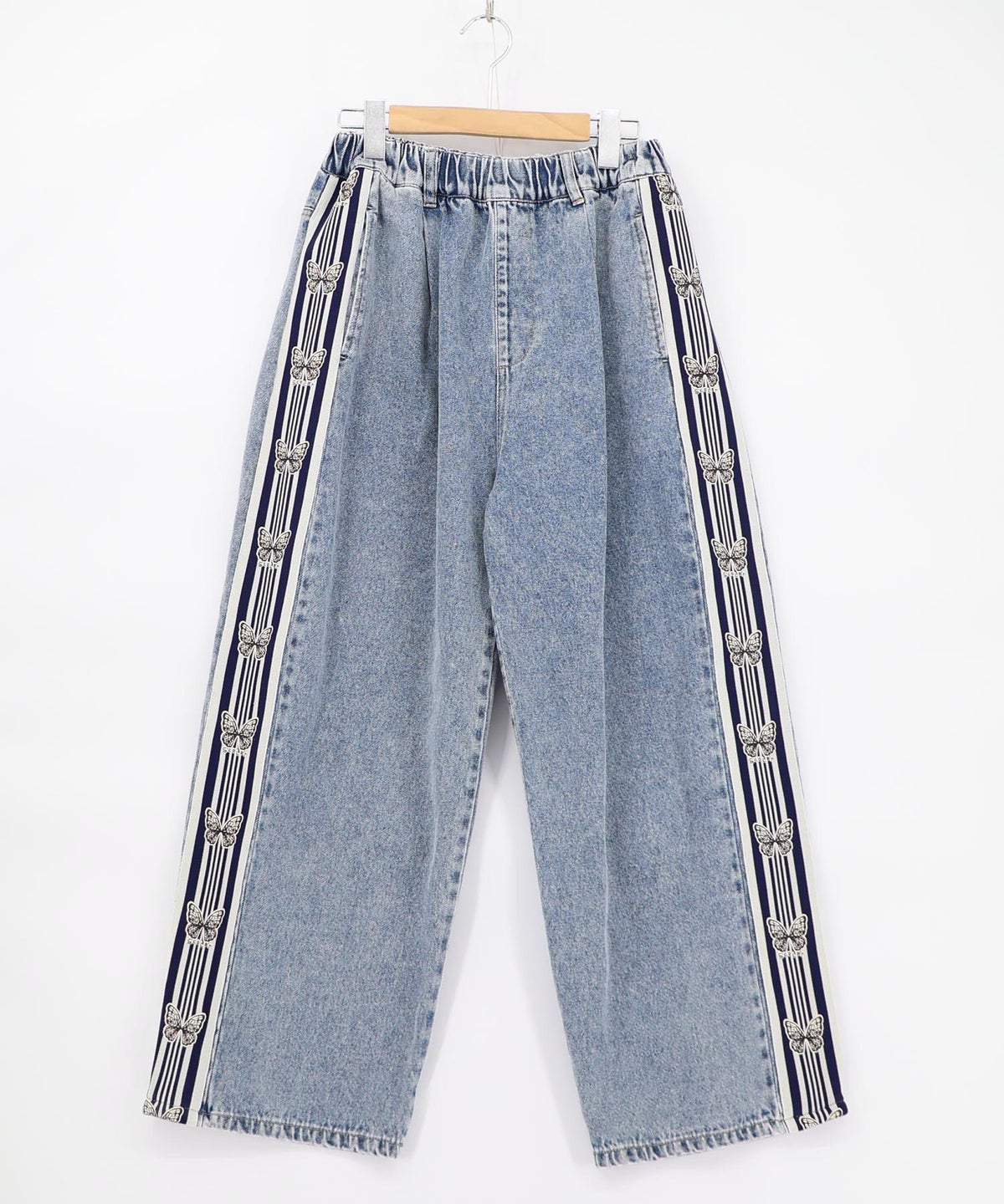 蝶ラインテープ付きデニムパンツ-17