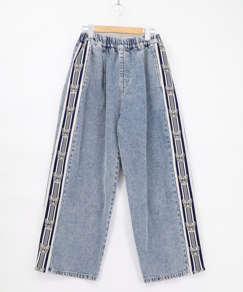 蝶ラインテープ付きデニムパンツ-17