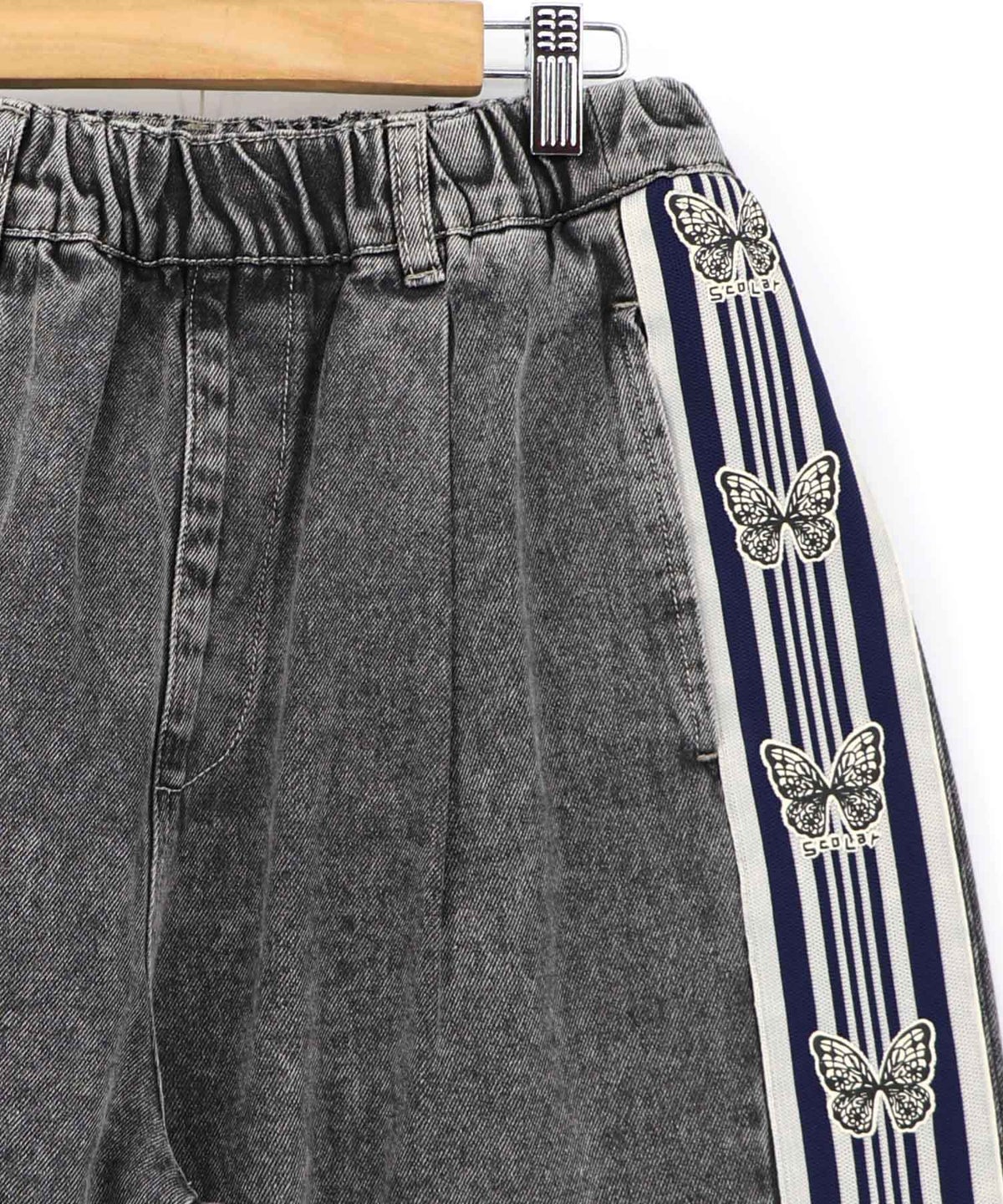 蝶ラインテープ付きデニムパンツ-18