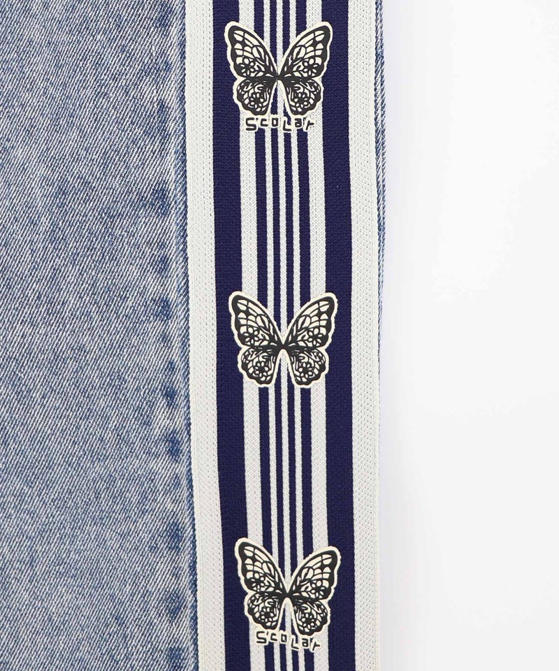 蝶ラインテープ付きデニムパンツ-19
