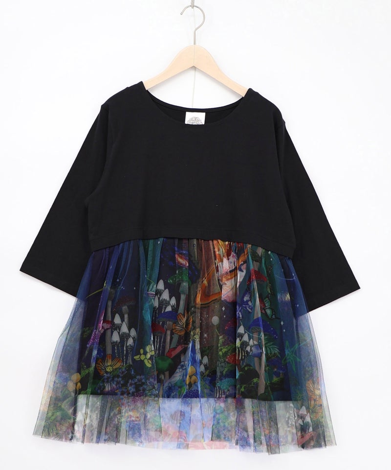 キノコの惑星柄チュール切替プルオーバー-11