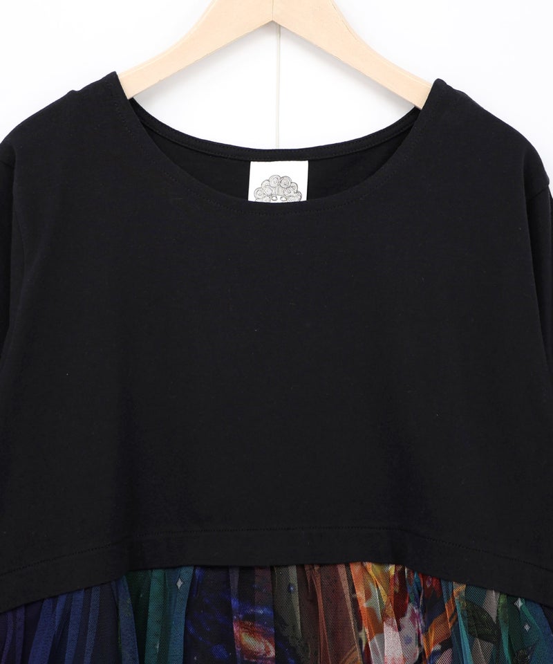 キノコの惑星柄チュール切替プルオーバー-13