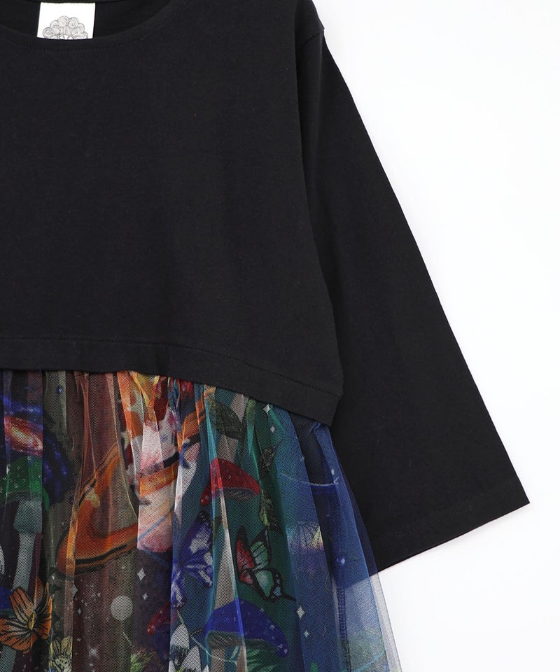 キノコの惑星柄チュール切替プルオーバー-14