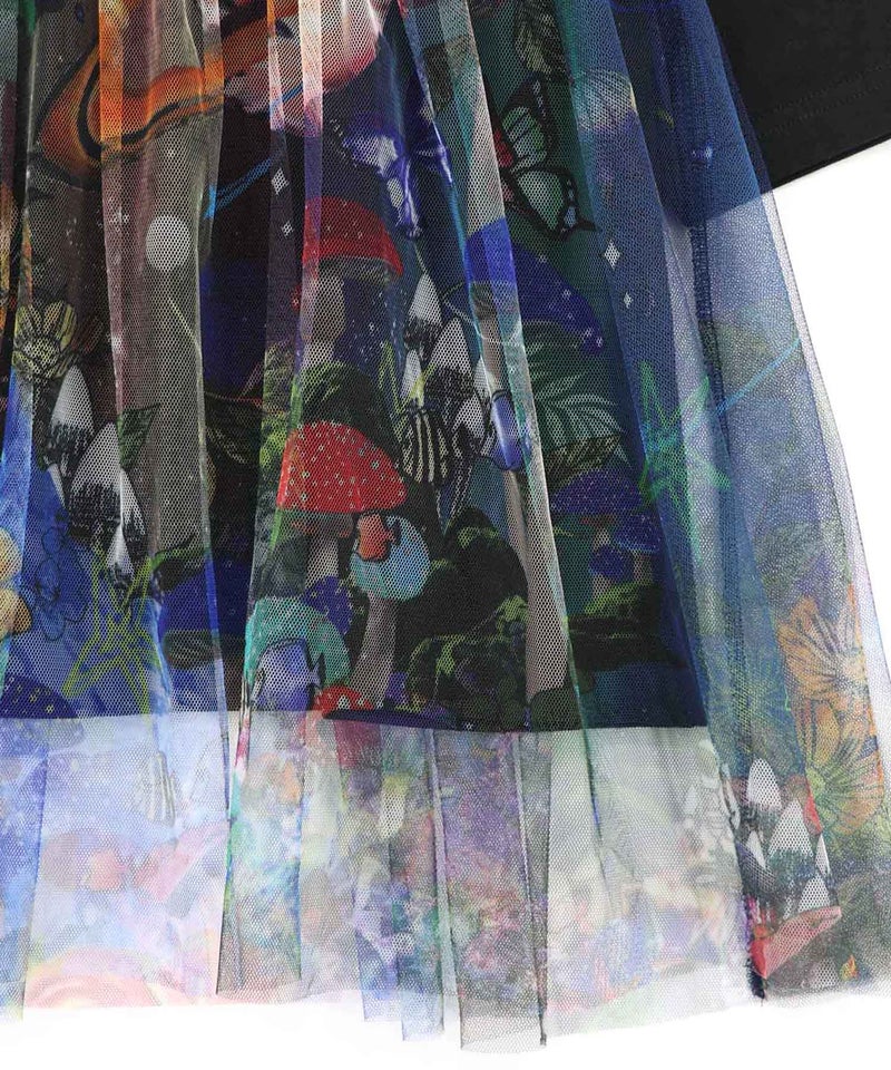 キノコの惑星柄チュール切替プルオーバー-16