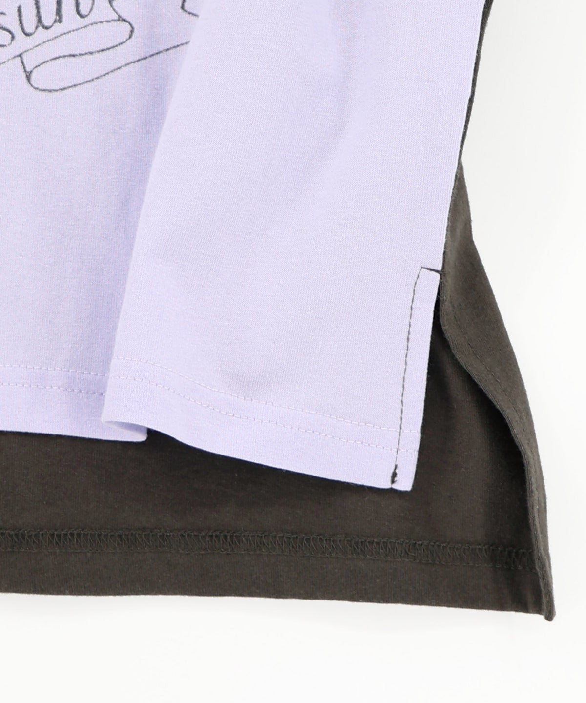 花ネコピクニック柄配色Tシャツ-22