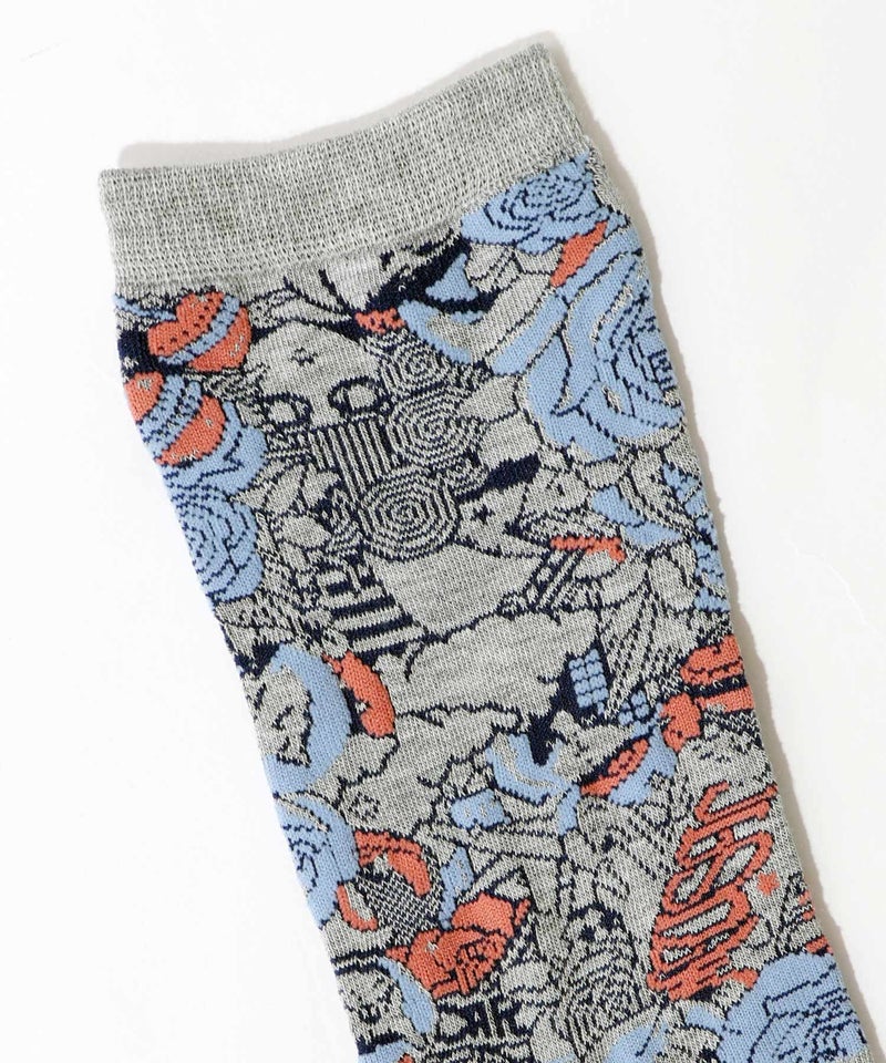 宇宙柄とスカラー柄ソックス-4