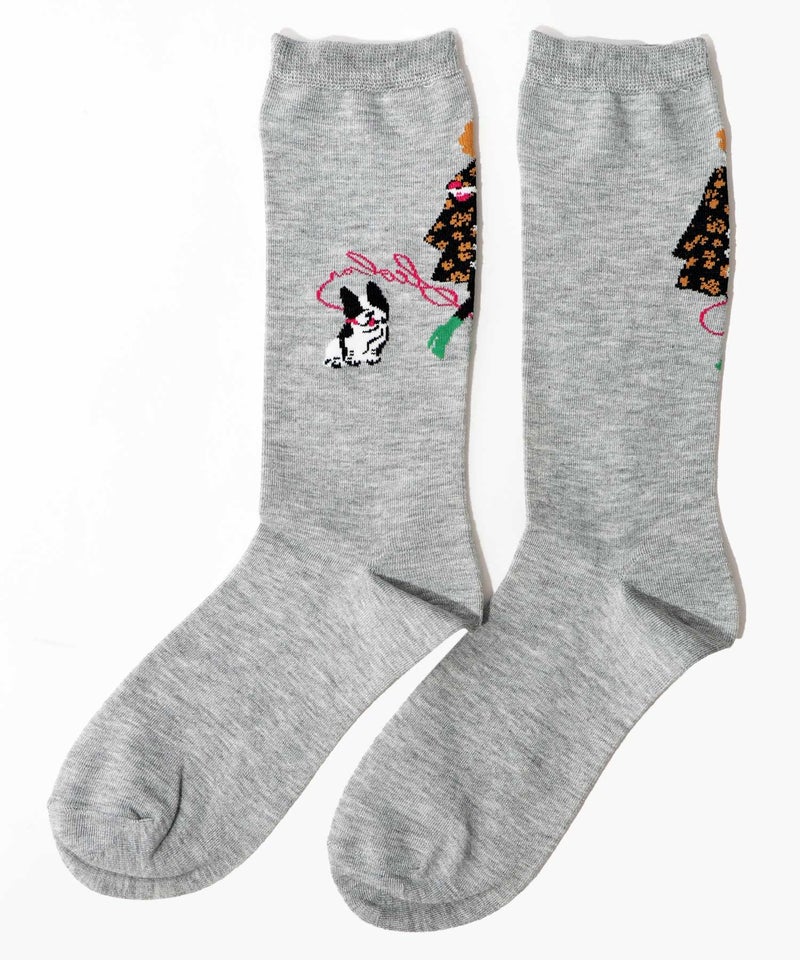 スカラー犬の散歩柄ソックス-4