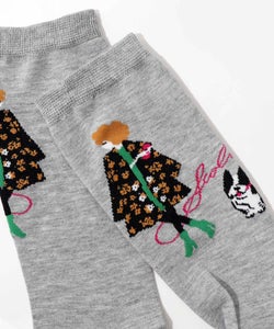 スカラー犬の散歩柄ソックス-5