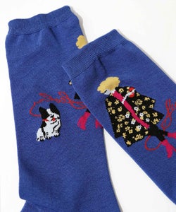 スカラー犬の散歩柄ソックス-9