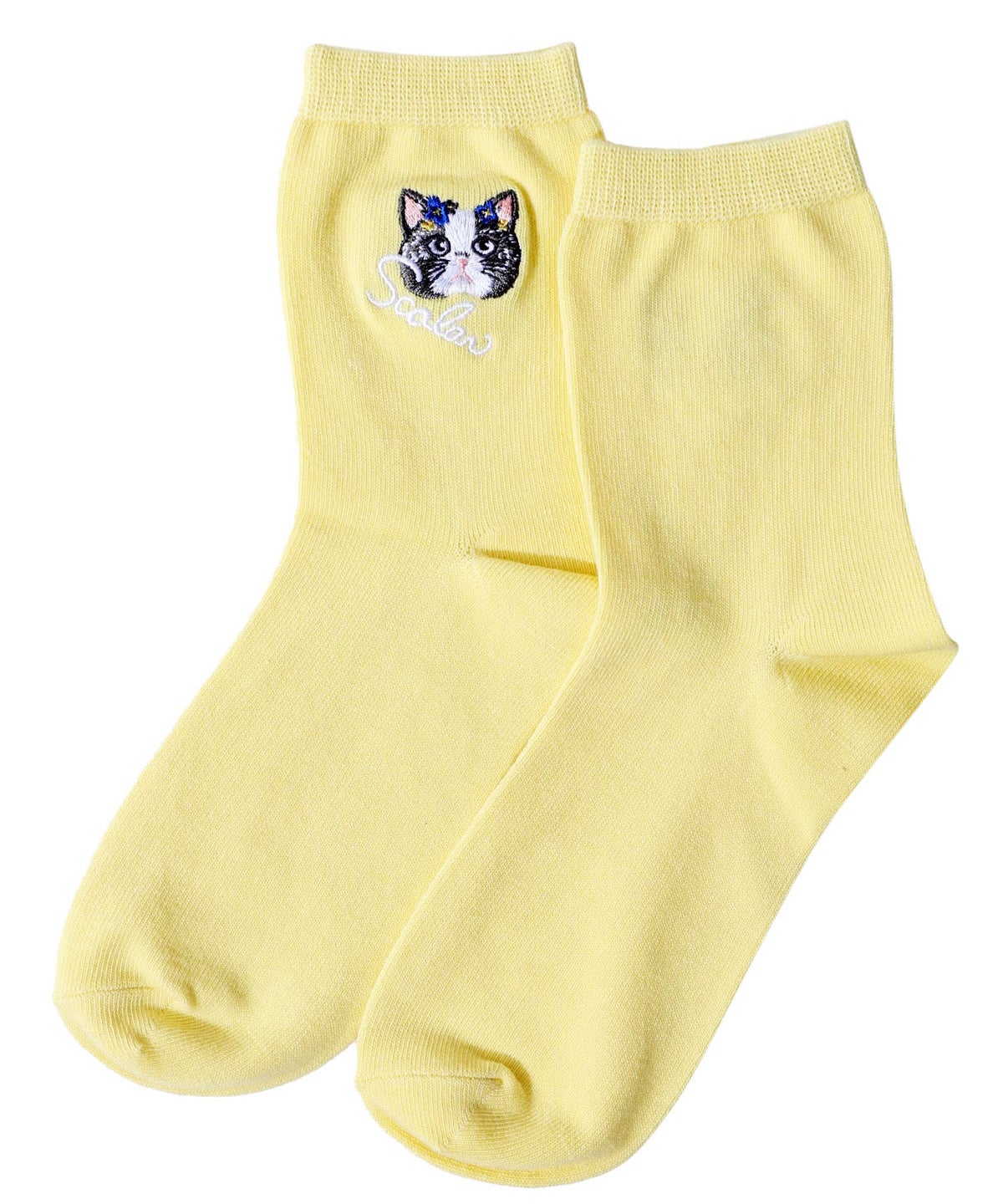 スカラーネコ柄刺繍ソックス-3