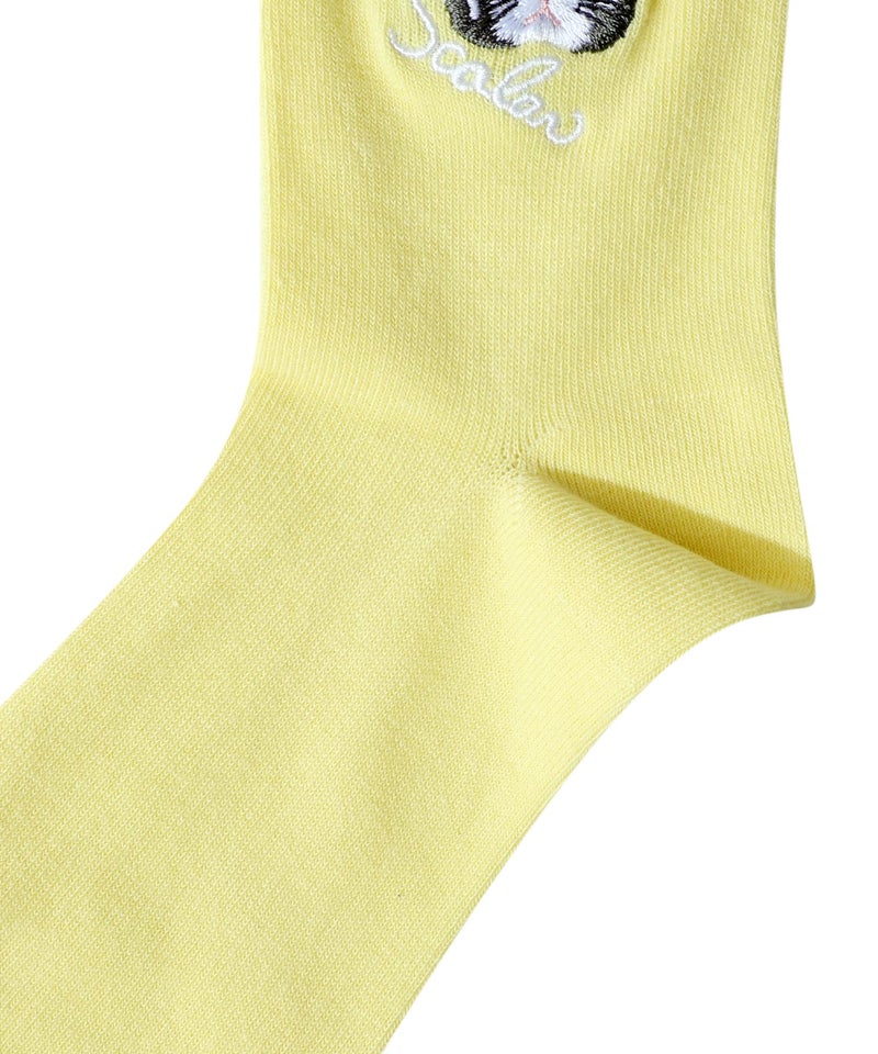 スカラーネコ柄刺繍ソックス-5