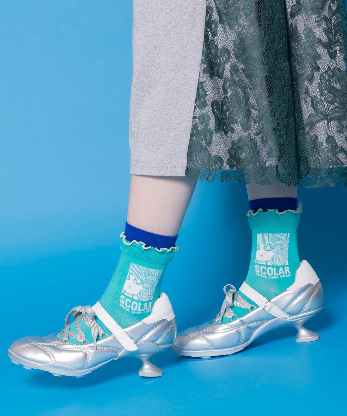 メロウフリルスカラー柄ソックス-5