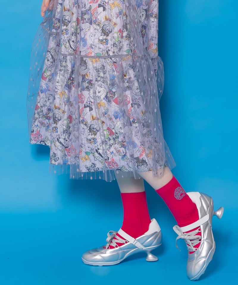 スカラー刺繍リブソックス-2