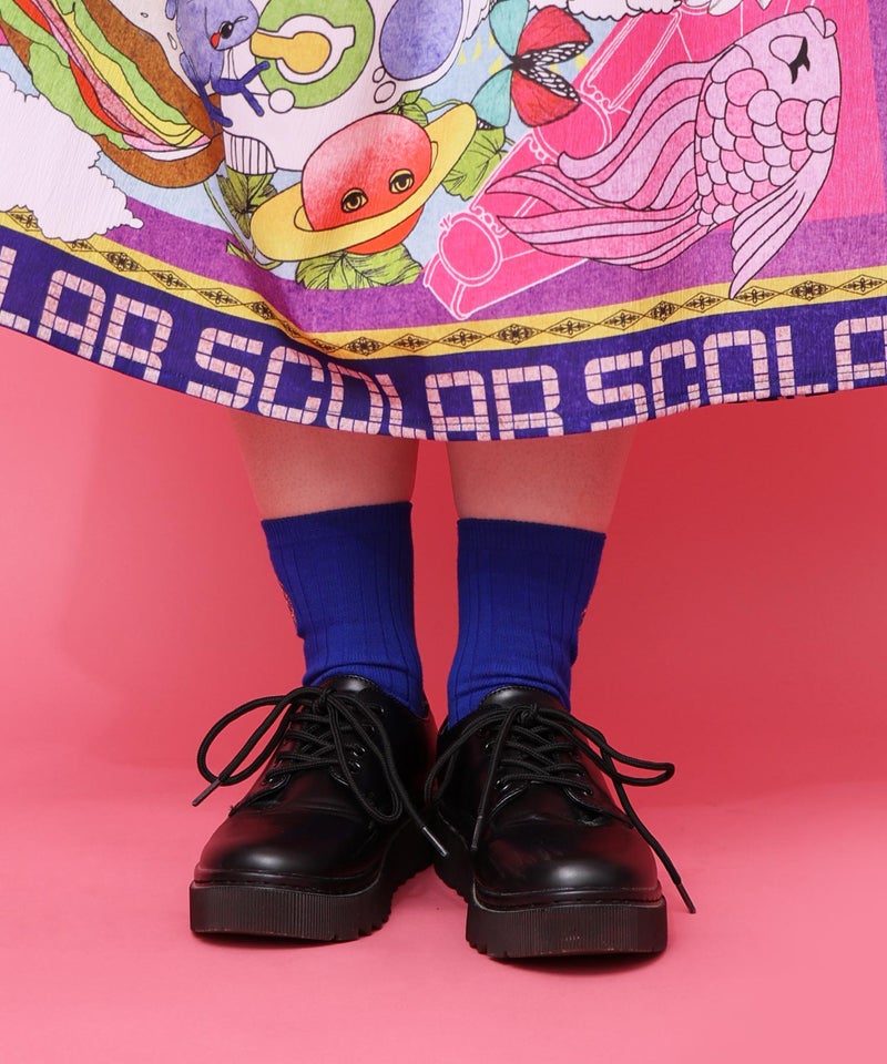 スカラー刺繍リブソックス-5