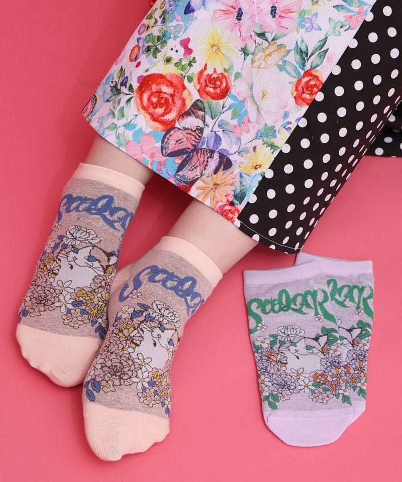 スカラーフロントネコ柄ソックス-2