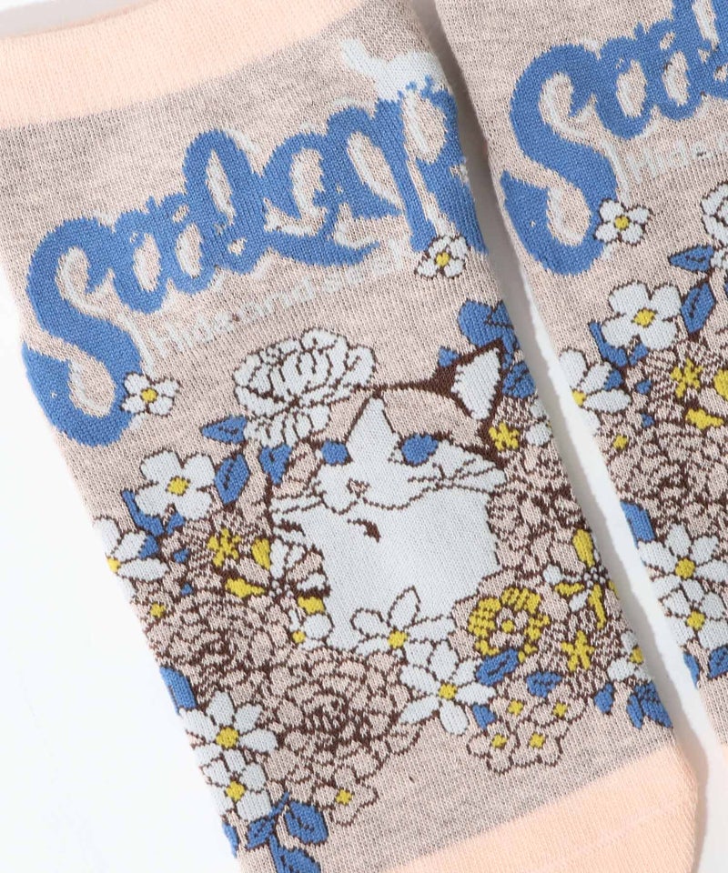 スカラーフロントネコ柄ソックス-4