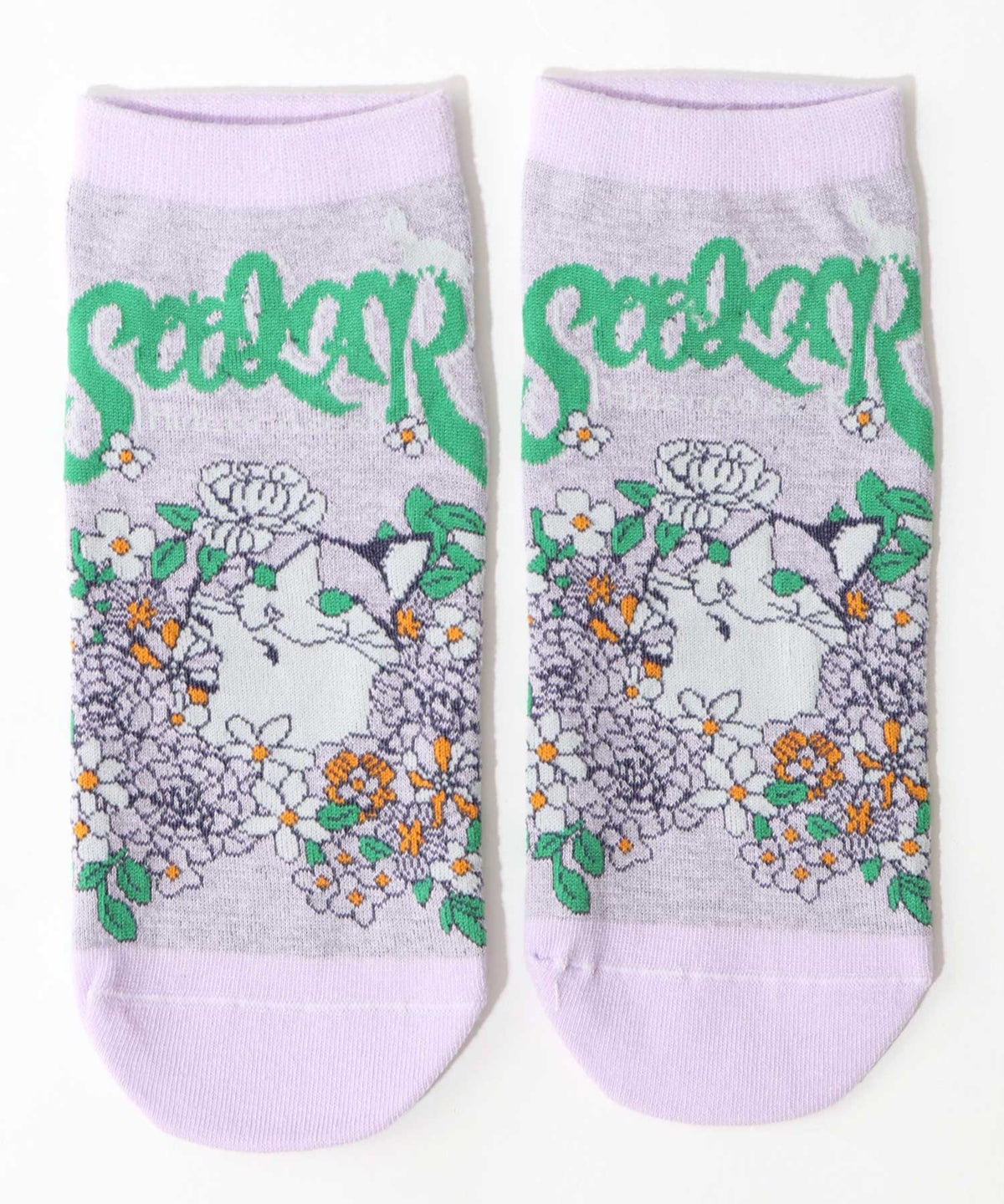 スカラーフロントネコ柄ソックス-6