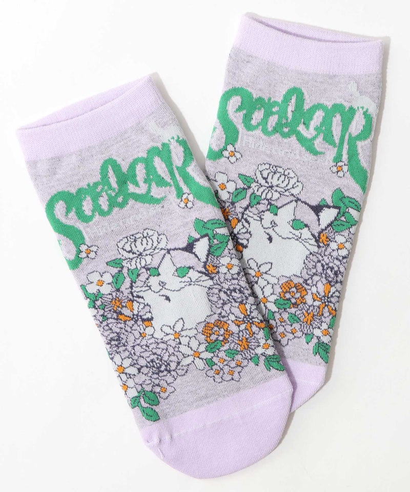 スカラーフロントネコ柄ソックス-9