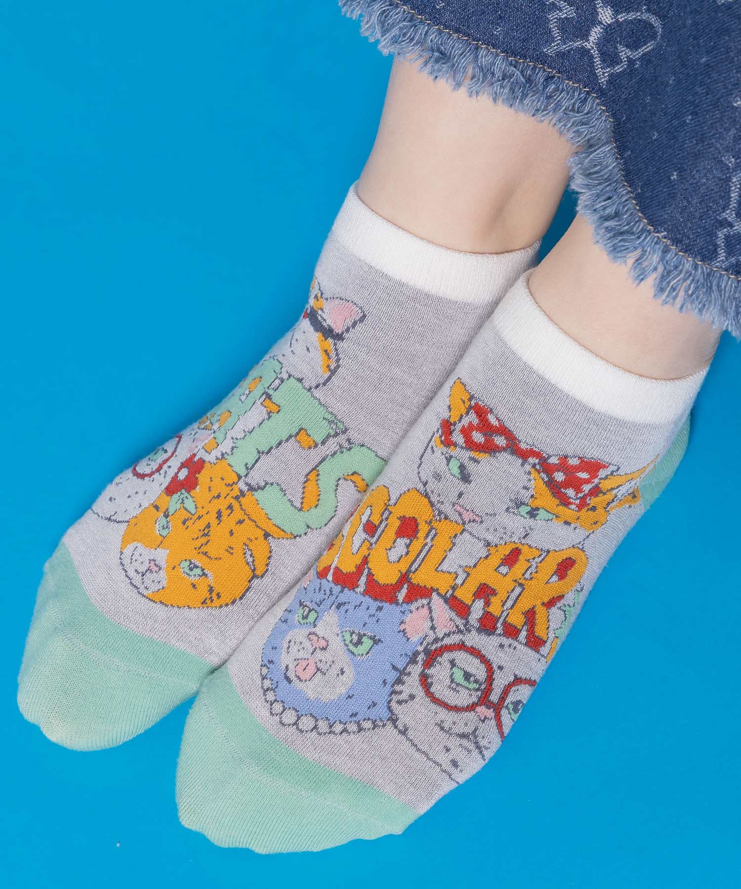 a88J18801：スカラーキャッツ柄ソックスの通販-ScoLar