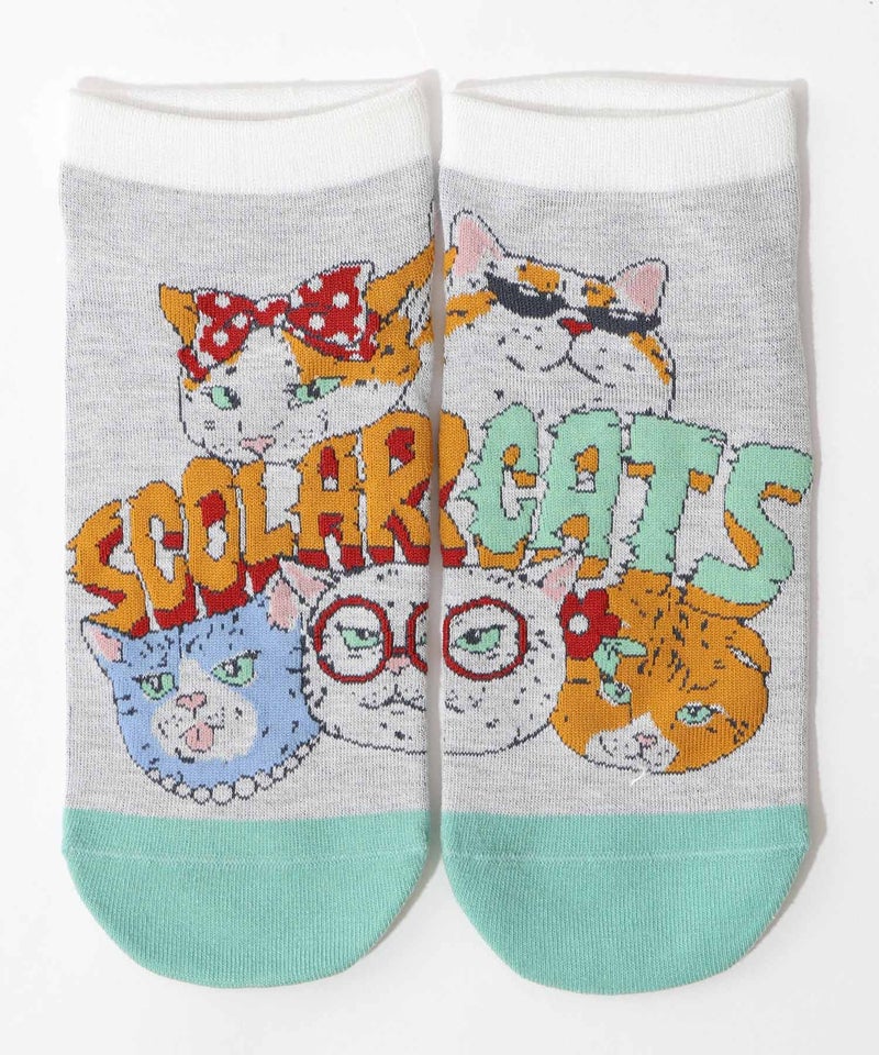 スカラーキャッツ柄ソックス-5