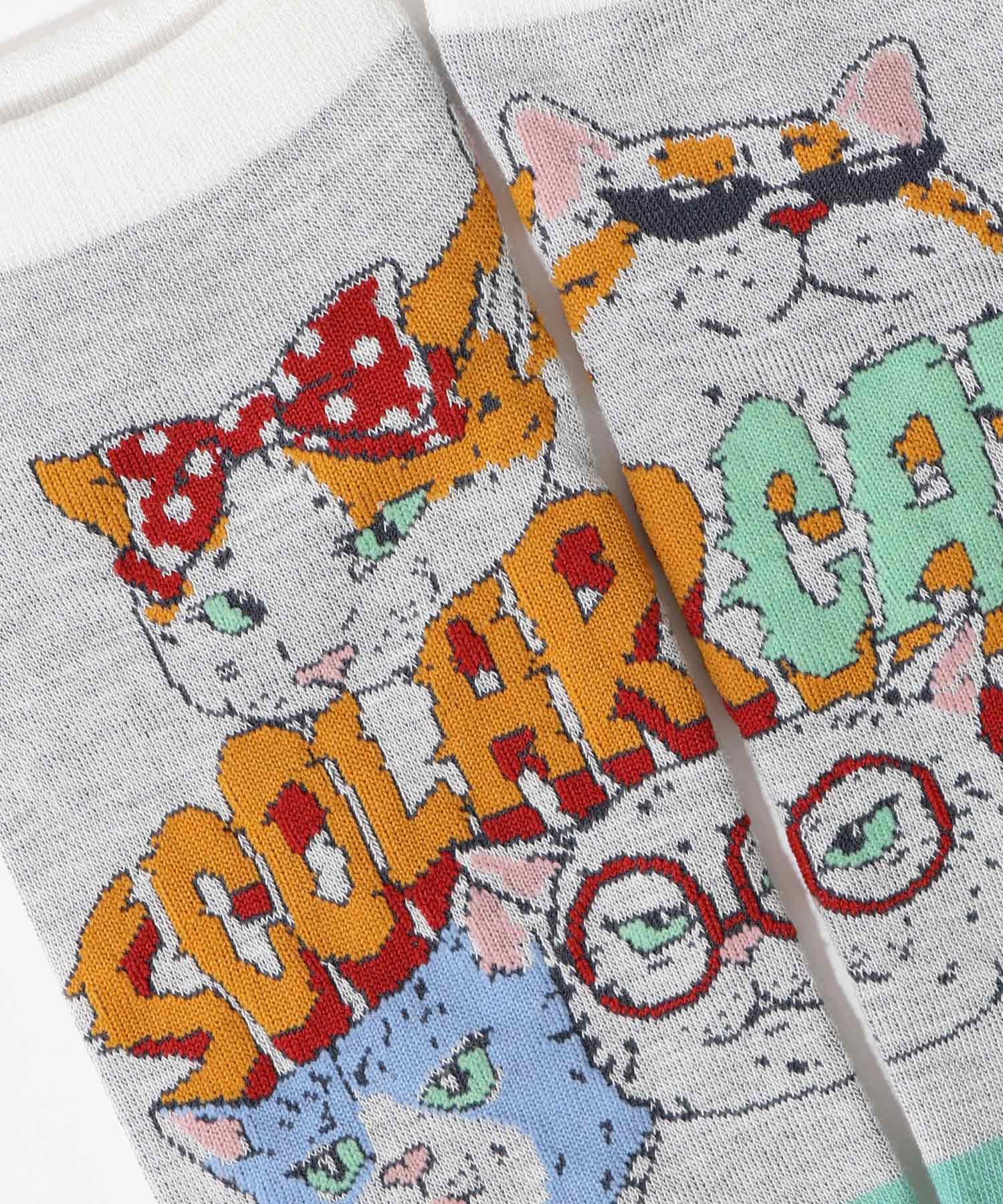 a88J18801：スカラーキャッツ柄ソックスの通販-ScoLar