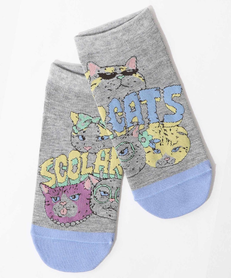 スカラーキャッツ柄ソックス-8
