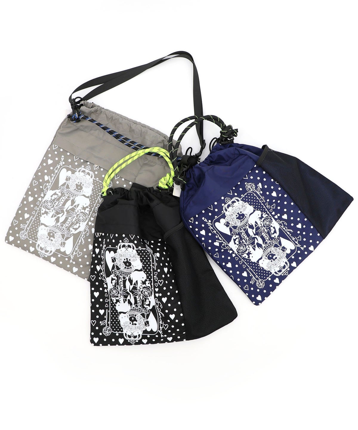 ハートの女王スカラーちゃん柄配色バッグ-22