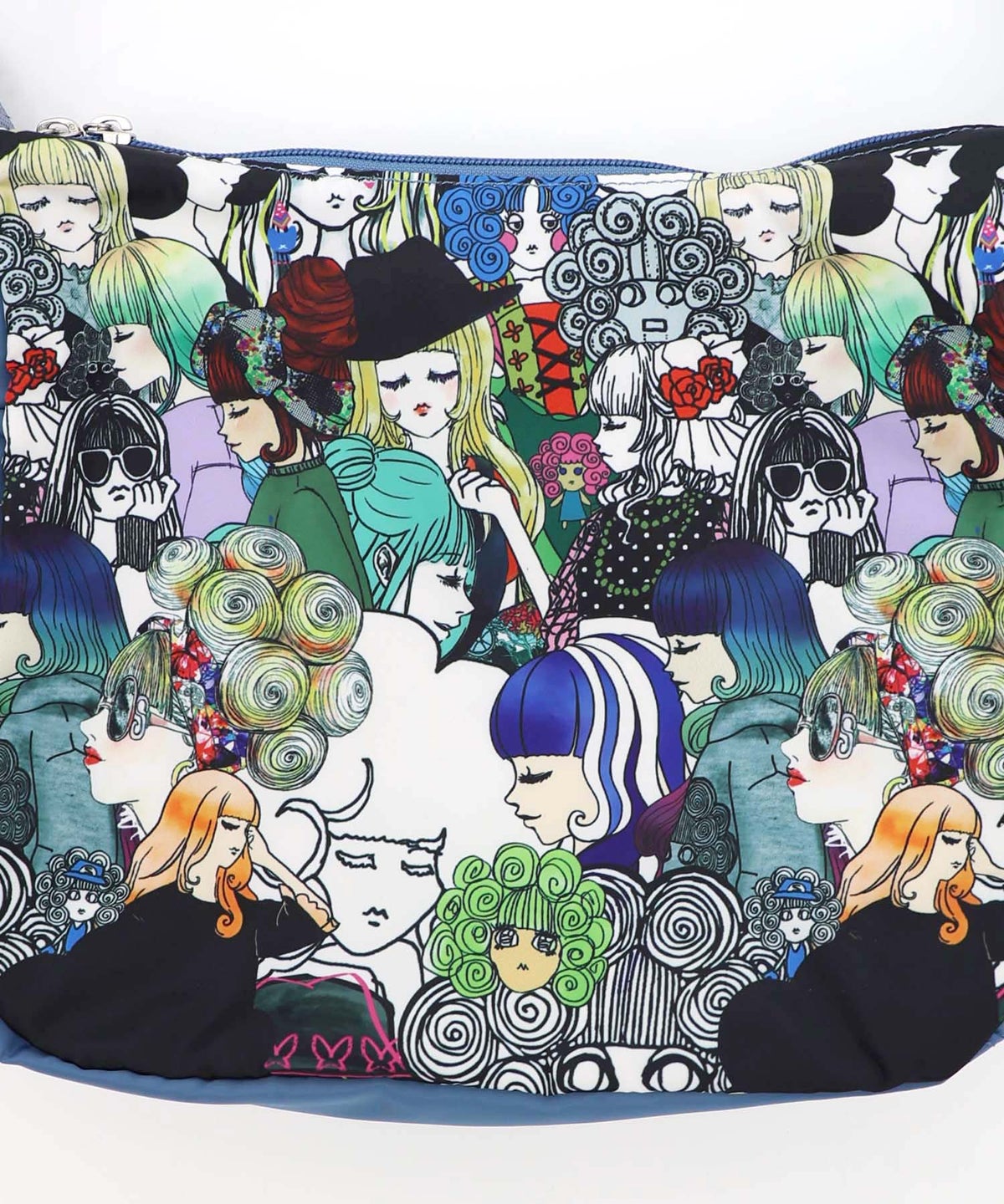 スカラーと女の子がいっぱい柄ショルダーバッグ-12