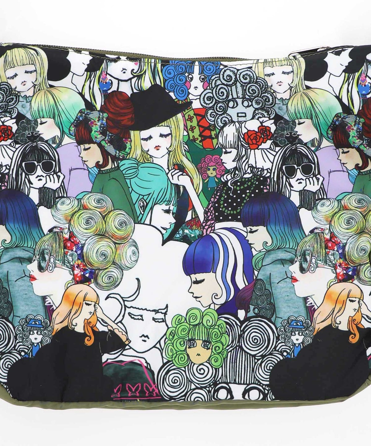 スカラーと女の子がいっぱい柄ショルダーバッグ-16