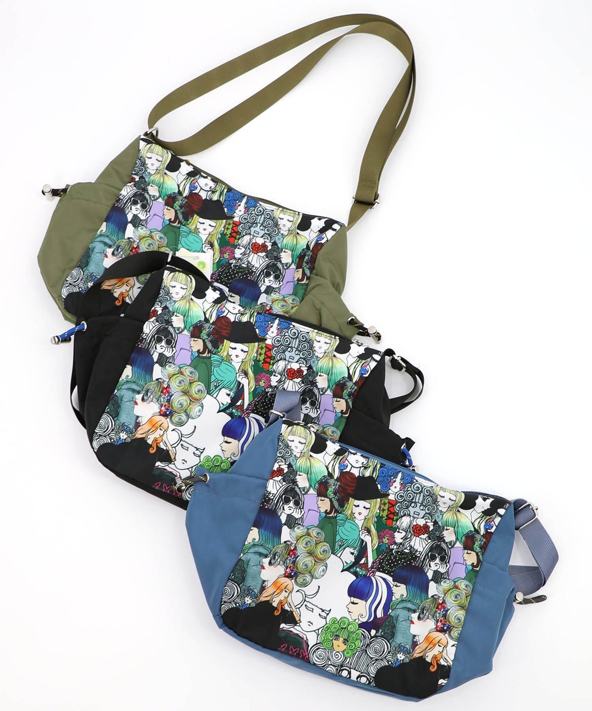 スカラーと女の子がいっぱい柄ショルダーバッグ-23