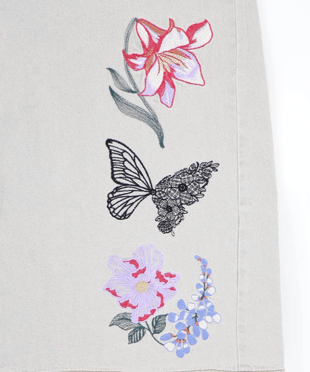 花蝶刺繍デニムロングスカート-14