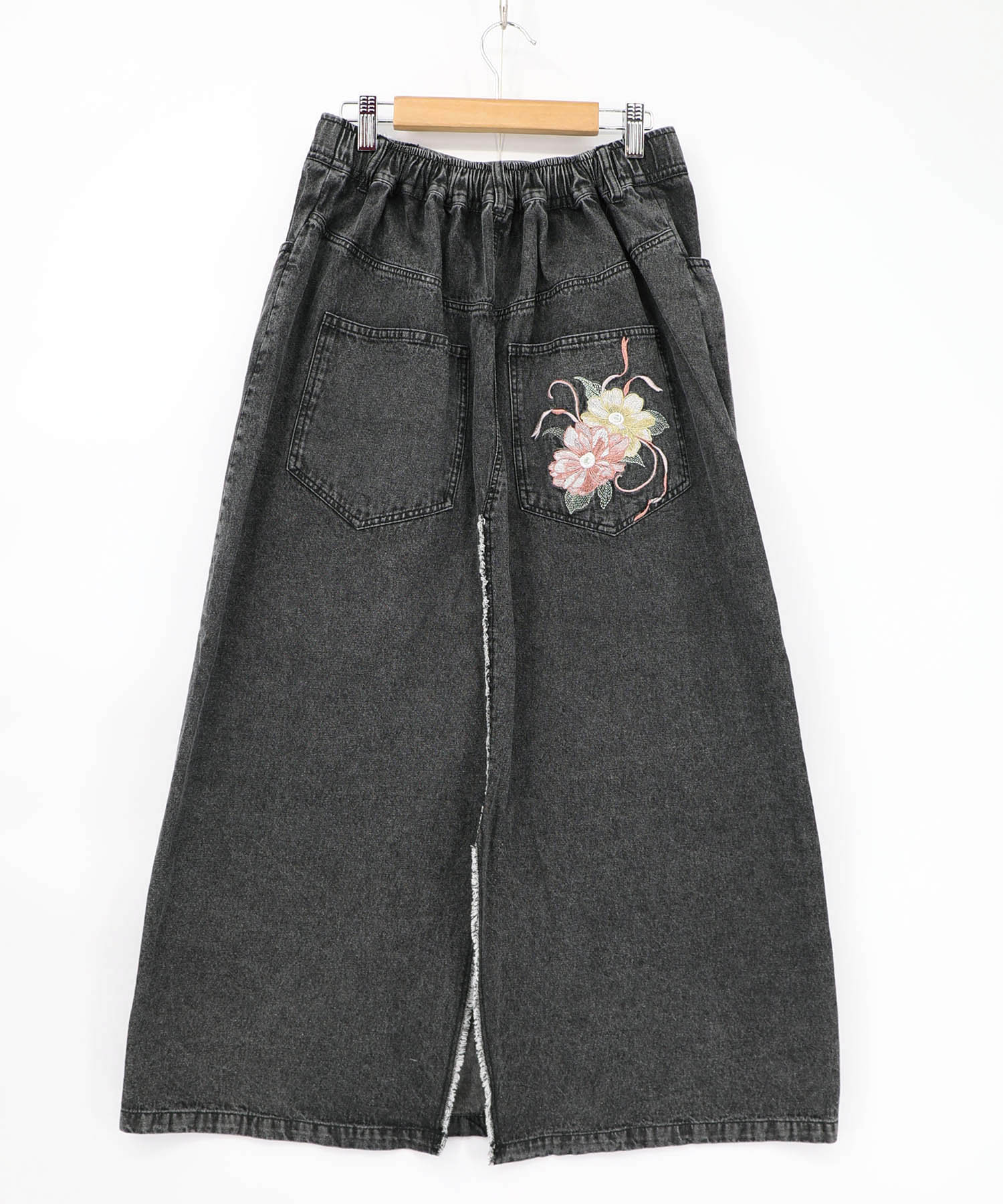 MUVEIL ミュベール ブラック デニムロングスカート 花柄刺繍 SKIRT商品一覧 | MUVEIL Online Shop