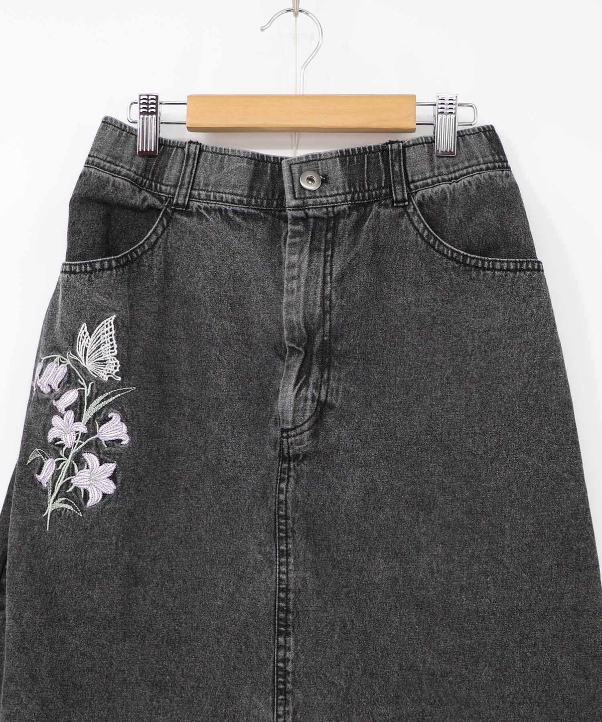 花蝶刺繍デニムロングスカート-18