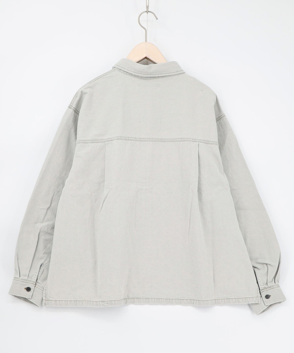 花蝶刺繍すそフリンジ入りデニムシャツ-12