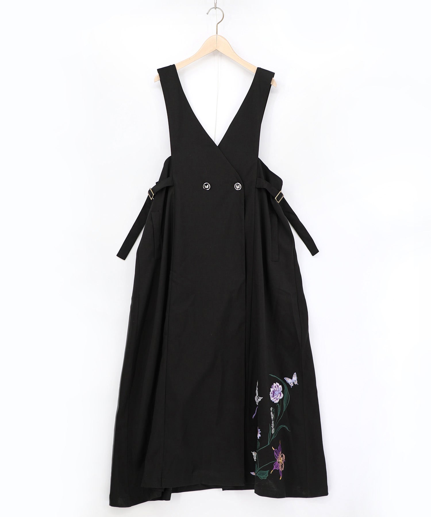 561236：花蝶刺繍トレンチ風ジャンパースカートの通販-ScoLar