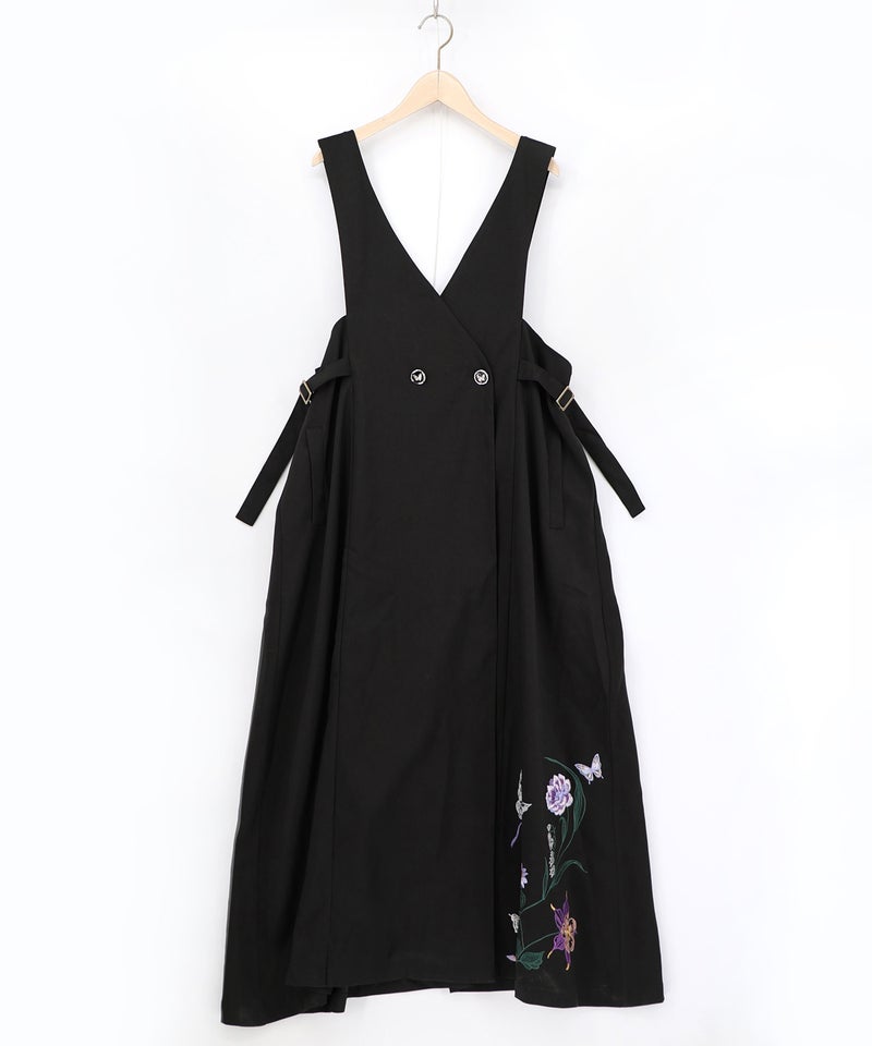 花蝶刺繍トレンチ風ジャンパースカート-15