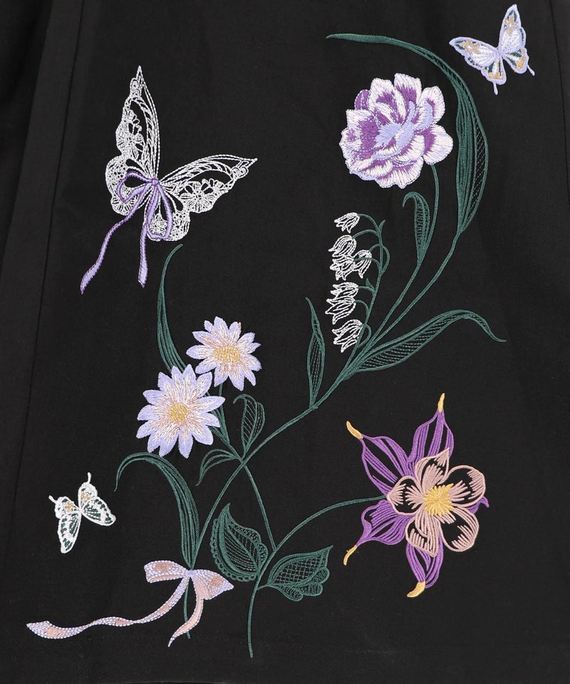 花蝶刺繍トレンチ風ジャンパースカート-17