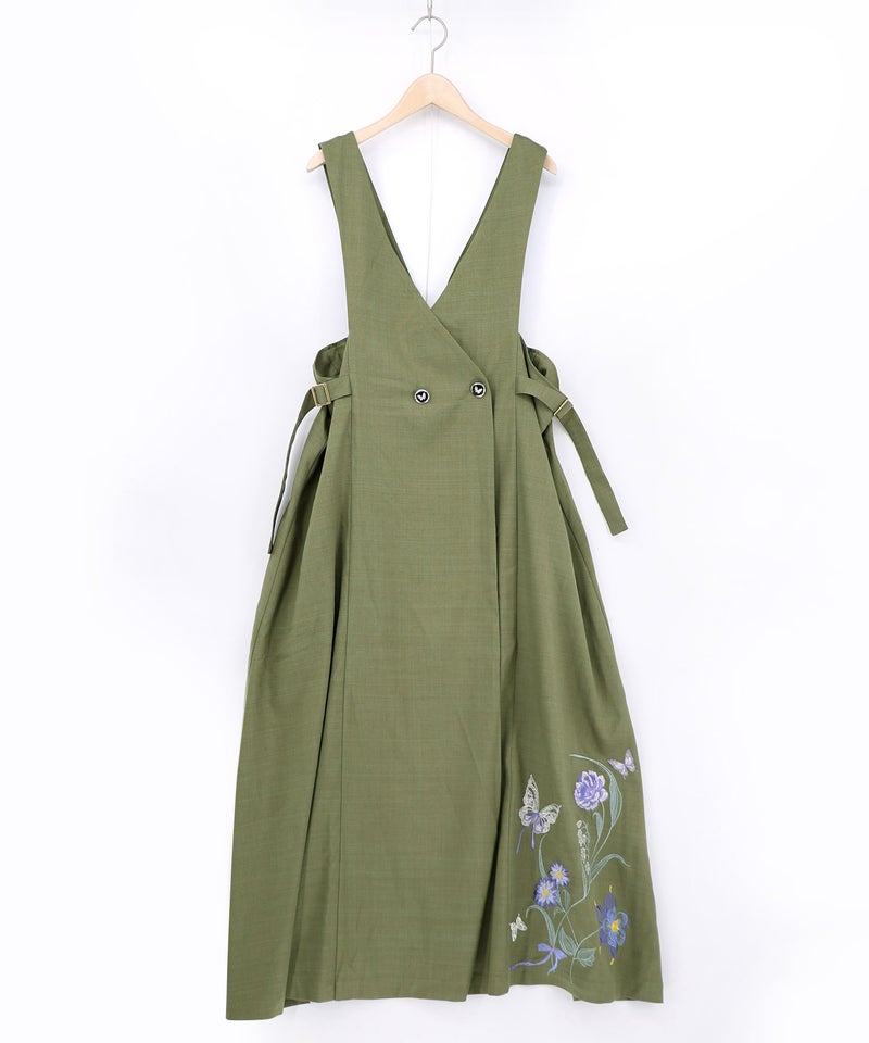 花蝶刺繍トレンチ風ジャンパースカート-18