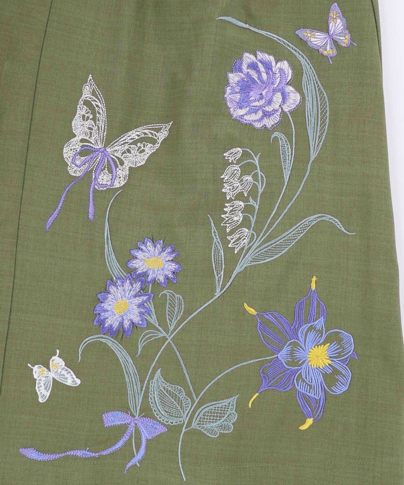 花蝶刺繍トレンチ風ジャンパースカート-20