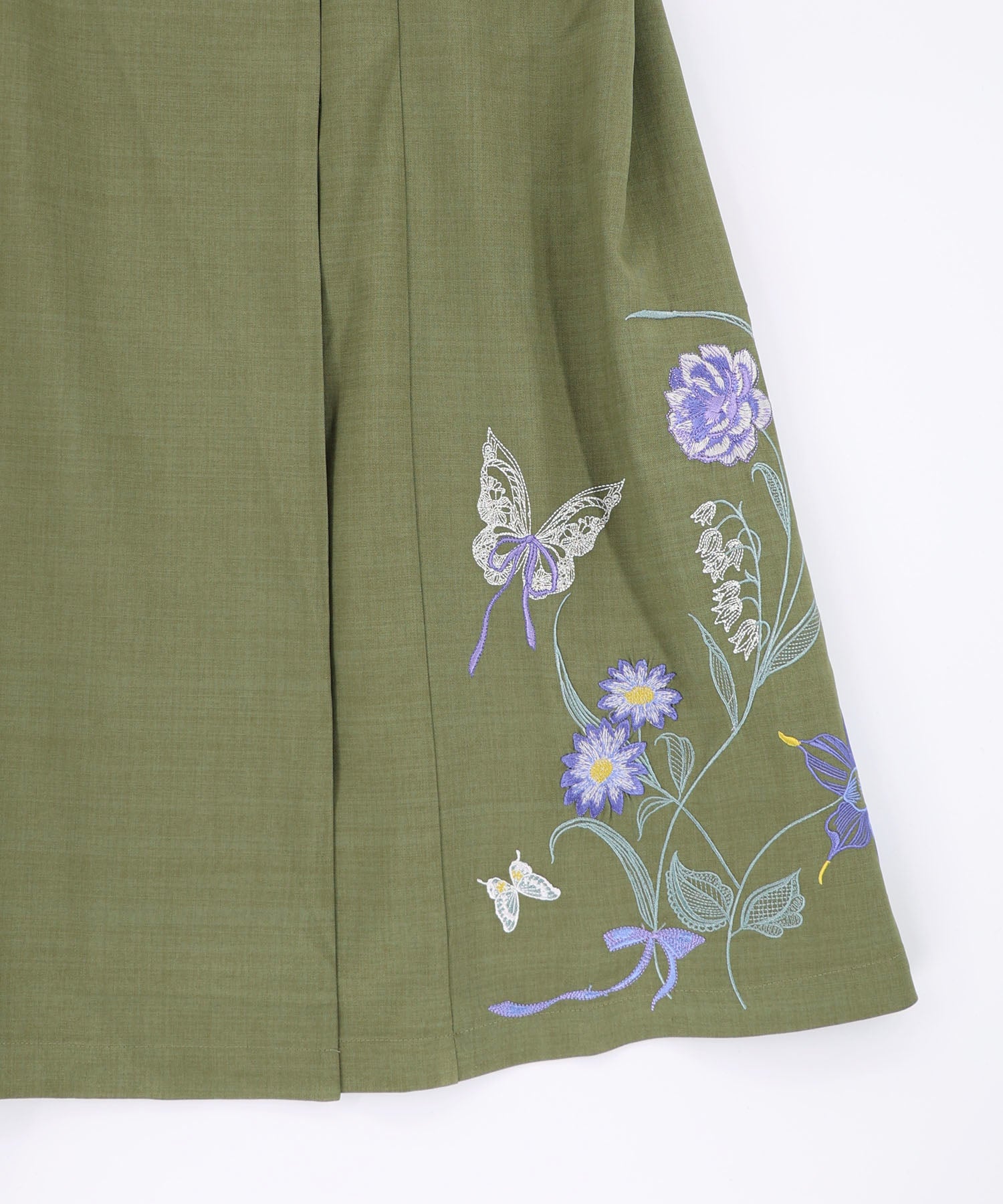 561236：花蝶刺繍トレンチ風ジャンパースカートの通販-ScoLar