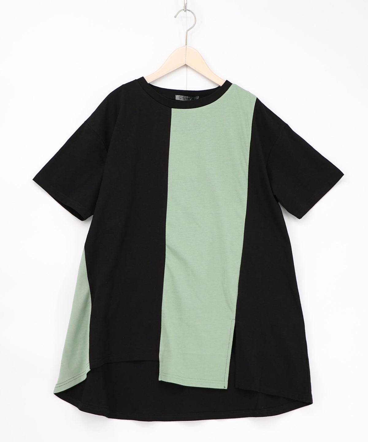 背面刺繍配色チュニック×マーブル柄ワンピセット-18