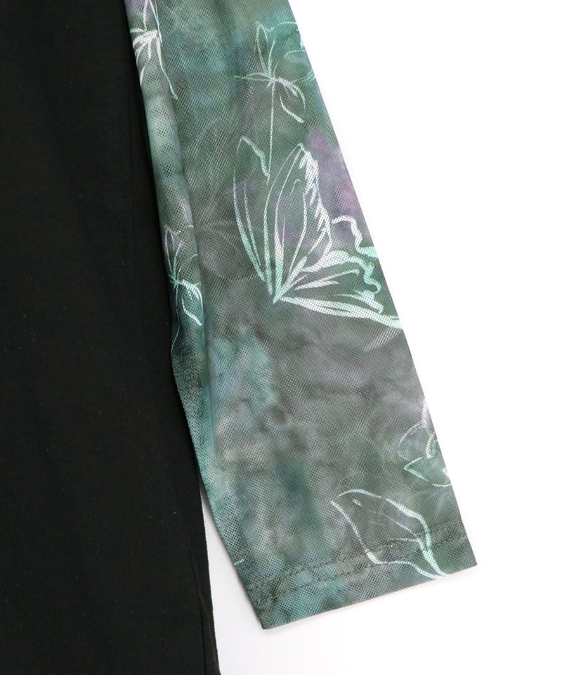 背面刺繍配色チュニック×マーブル柄ワンピセット-25